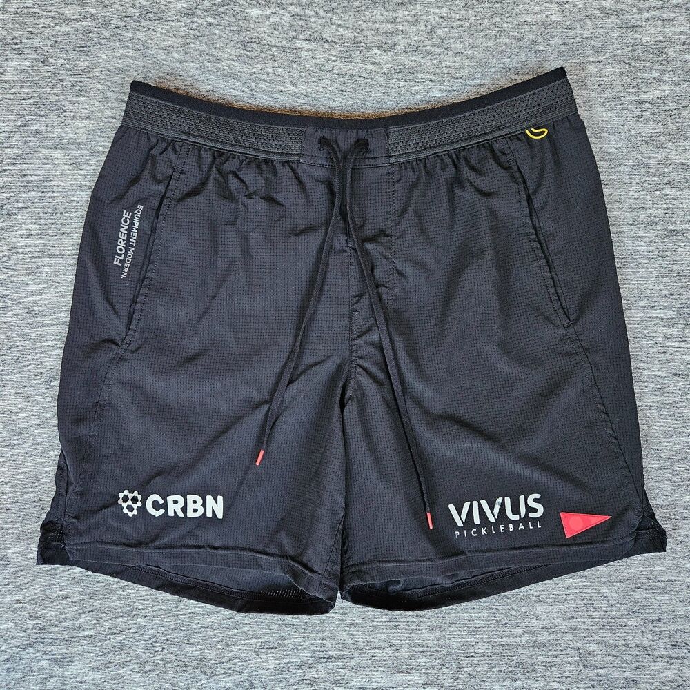 Florence Marine X Men's Airtex Athletic Shorts Black Size M 6" Inseam Pickleball